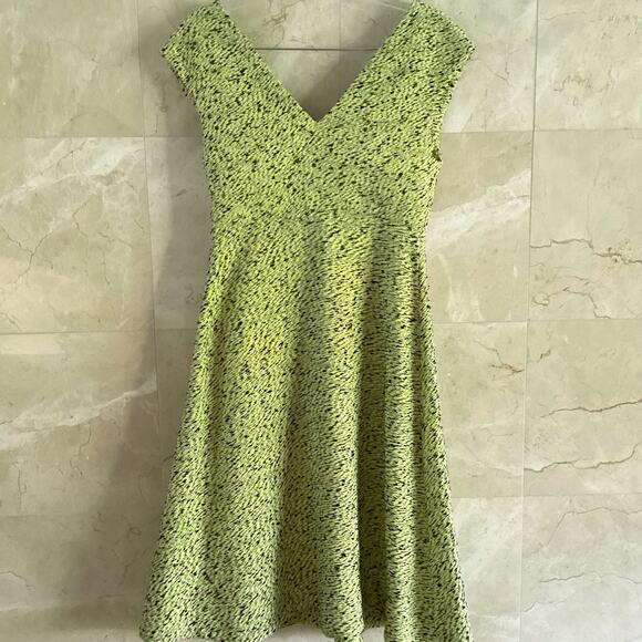 Chris Benz Rare Vogue Runway Dress - Size 4 Neon Green Tweed, USA Holiday Party - Picture 5 of 8